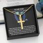 Amazing Dad Artisan Cross Pendant Necklace with Adjustable Snake Chain – Gold or Stainless Steel-Express Your Love Gifts
