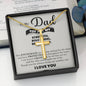 Strength, Role Model, Bestfriend Dad Artisan Cross Pendant Necklace with Adjustable Snake Chain – Gold or Stainless Steel-Express Your Love Gifts