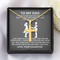 Dad Not Easy to Raise a Child Artisan Cross Pendant Necklace with Adjustable Snake Chain – Gold or Stainless Steel-Express Your Love Gifts