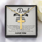 Strength, Role Model, Bestfriend Dad Artisan Cross Pendant Necklace with Adjustable Snake Chain – Gold or Stainless Steel-Express Your Love Gifts
