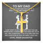 Dad Not Easy to Raise a Child Artisan Cross Pendant Necklace with Adjustable Snake Chain – Gold or Stainless Steel-Express Your Love Gifts