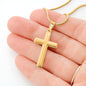 Amazing Dad Artisan Cross Pendant Necklace with Adjustable Snake Chain – Gold or Stainless Steel-Express Your Love Gifts