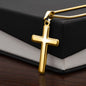 Strength, Role Model, Bestfriend Dad Artisan Cross Pendant Necklace with Adjustable Snake Chain – Gold or Stainless Steel-Express Your Love Gifts