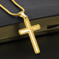 Dad Not Easy to Raise a Child Artisan Cross Pendant Necklace with Adjustable Snake Chain – Gold or Stainless Steel-Express Your Love Gifts
