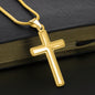 Amazing Dad Artisan Cross Pendant Necklace with Adjustable Snake Chain – Gold or Stainless Steel-Express Your Love Gifts