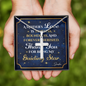 Personalized To Mom Guiding Star Cross Card Necklace w Stainless Steel Pendant-Express Your Love Gifts