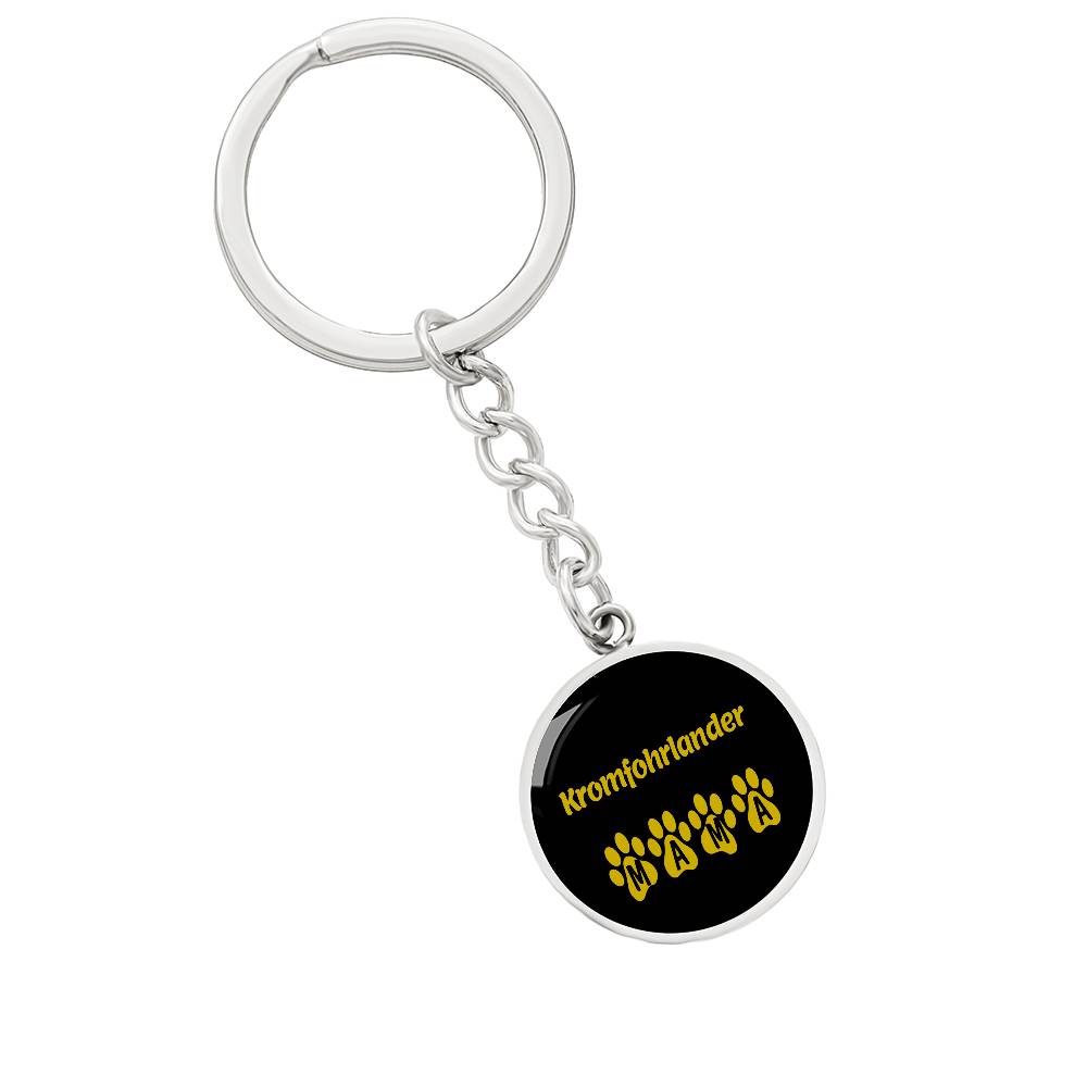 Kromfohrlander Mama Circle Keychain Stainless Steel or 18k Gold Dog Mom Pendant-Express Your Love Gifts