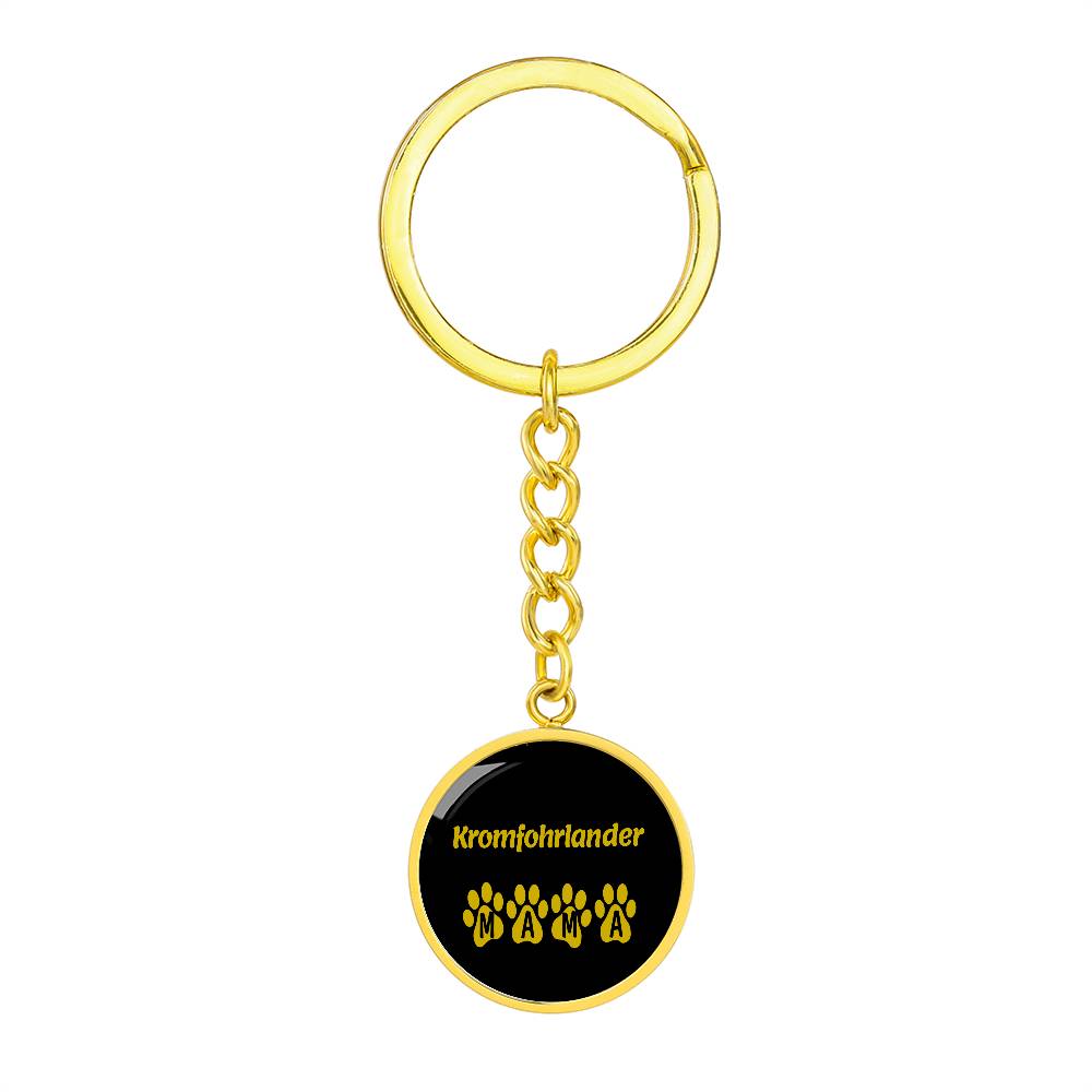 Kromfohrlander Mama Circle Keychain Stainless Steel or 18k Gold Dog Mom Pendant-Express Your Love Gifts