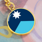 Minnesota State Flag 2024 Circle Keychain Stainless Steel or 18k Gold Pendant-Express Your Love Gifts