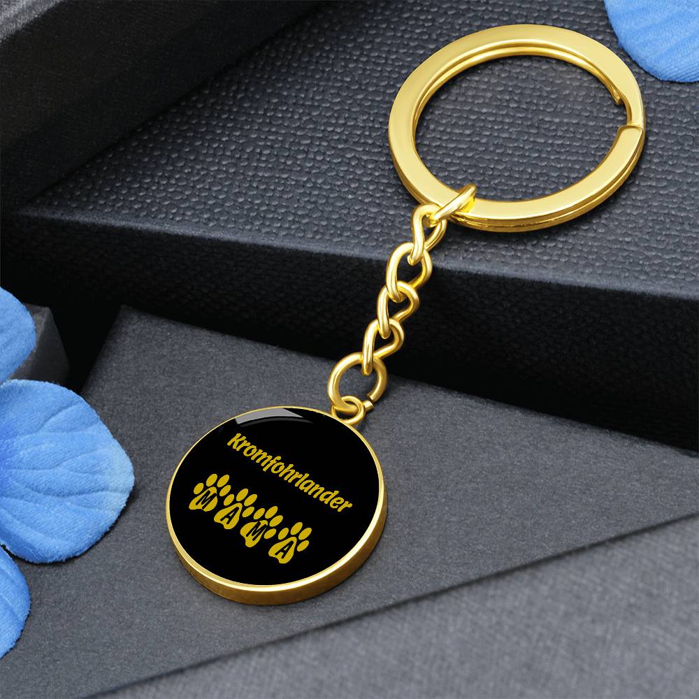 Kromfohrlander Mama Circle Keychain Stainless Steel or 18k Gold Dog Mom Pendant-Express Your Love Gifts