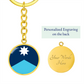 Minnesota State Flag 2024 Circle Keychain Stainless Steel or 18k Gold Pendant-Express Your Love Gifts