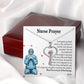 Nurse Prayer Necklace Heart Scope Necklace Red Swarovski Crystal Adjustable Chain 18-22"-Express Your Love Gifts