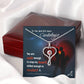 To My Cardiologist Heart Scope Necklace Red Swarovski Crystal Adjustable Chain 18-22"-Express Your Love Gifts