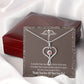 Medical Hero Appreciation Heart Scope Necklace Red Swarovski Crystal Adjustable Chain 18-22"-Express Your Love Gifts