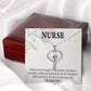 Gift For Healthcare Workers Heart Scope Necklace Red Swarovski Crystal Adjustable Chain 18-22"-Express Your Love Gifts