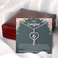 Gift Ideas For Caregivers Heart Scope Necklace Red Swarovski Crystal Adjustable Chain 18-22"-Express Your Love Gifts