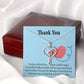 Gift Idea For Hospital Staff Heart Scope Necklace Red Swarovski Crystal Adjustable Chain 18-22"-Express Your Love Gifts