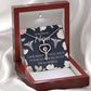God Bless You Abundantly! Heart Scope Necklace Red Swarovski Crystal Adjustable Chain 18-22"-Express Your Love Gifts