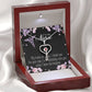 My Nurse, My Angel Heart Scope Necklace Red Swarovski Crystal Adjustable Chain 18-22"-Express Your Love Gifts