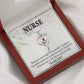 Gift For Healthcare Workers Heart Scope Necklace Red Swarovski Crystal Adjustable Chain 18-22"-Express Your Love Gifts