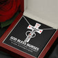 God Bless Nurses Heart Scope Necklace Red Swarovski Crystal Adjustable Chain 18-22"-Express Your Love Gifts
