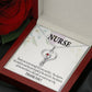 Gift For Healthcare Workers Heart Scope Necklace Red Swarovski Crystal Adjustable Chain 18-22"-Express Your Love Gifts