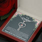 Gift Ideas For Caregivers Heart Scope Necklace Red Swarovski Crystal Adjustable Chain 18-22"-Express Your Love Gifts