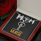 Mom Nurse Heart Scope Necklace Red Swarovski Crystal Adjustable Chain 18-22"-Express Your Love Gifts