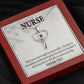 Gift For Healthcare Workers Heart Scope Necklace Red Swarovski Crystal Adjustable Chain 18-22"-Express Your Love Gifts
