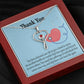 Gift Idea For Hospital Staff Heart Scope Necklace Red Swarovski Crystal Adjustable Chain 18-22"-Express Your Love Gifts