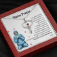 Nurse Prayer Necklace Heart Scope Necklace Red Swarovski Crystal Adjustable Chain 18-22"-Express Your Love Gifts