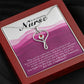 Inspirational Message for Nurse Heart Scope Necklace Red Swarovski Crystal Adjustable Chain 18-22"-Express Your Love Gifts
