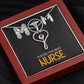 Mom Nurse Heart Scope Necklace Red Swarovski Crystal Adjustable Chain 18-22"-Express Your Love Gifts