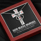 God Bless Nurses Heart Scope Necklace Red Swarovski Crystal Adjustable Chain 18-22"-Express Your Love Gifts