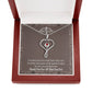 Medical Hero Appreciation Heart Scope Necklace Red Swarovski Crystal Adjustable Chain 18-22"-Express Your Love Gifts