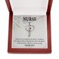 Gift For Healthcare Workers Heart Scope Necklace Red Swarovski Crystal Adjustable Chain 18-22"-Express Your Love Gifts
