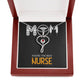 Mom Nurse Heart Scope Necklace Red Swarovski Crystal Adjustable Chain 18-22"-Express Your Love Gifts
