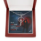 To My Cardiologist Heart Scope Necklace Red Swarovski Crystal Adjustable Chain 18-22"-Express Your Love Gifts