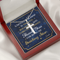 Personalized To Mom Guiding Star Cross Card Necklace w Stainless Steel Pendant-Express Your Love Gifts