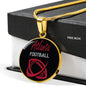 Atlanta Football Fan  Circle Pendant Necklace Stainless Steel or 18k Gold 18-22" - Express Your Love Gifts