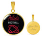 Atlanta Football Fan  Circle Pendant Necklace Stainless Steel or 18k Gold 18-22" - Express Your Love Gifts