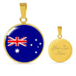 Australia Flag Necklace Australia Flag Stainless Steel or 18k Gold 18-22" - Express Your Love Gifts