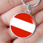 Austria Flag Necklace Austria Flag Stainless Steel or 18k Gold 18-22" - Express Your Love Gifts