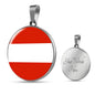 Austria Flag Necklace Austria Flag Stainless Steel or 18k Gold 18-22" - Express Your Love Gifts