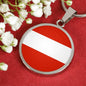 Austria Flag Necklace Austria Flag Stainless Steel or 18k Gold 18-22" - Express Your Love Gifts