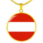 Austria Flag Necklace Austria Flag Stainless Steel or 18k Gold 18-22" - Express Your Love Gifts