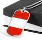 Austria Flag Necklace Austria Flag Stainless Steel or 18k Gold Dog Tag 24" - Express Your Love Gifts