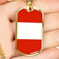 Austria Flag Necklace Austria Flag Stainless Steel or 18k Gold Dog Tag 24" - Express Your Love Gifts