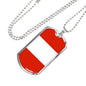 Austria Flag Necklace Austria Flag Stainless Steel or 18k Gold Dog Tag 24" - Express Your Love Gifts