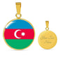 Azerbaijan Flag Necklace Azerbaijan Flag Stainless Steel or 18k Gold 18-22" - Express Your Love Gifts